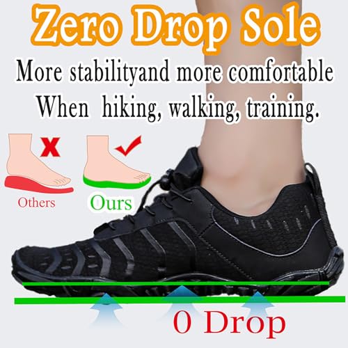 MIFAWA Barefoot Shoes Men Women Minimalist Shoes Zero Drop Workout Cross-Trainer Hiking Water Wide Toe Box Grounded Footwear Weightlifting Walking Grey - Image 2