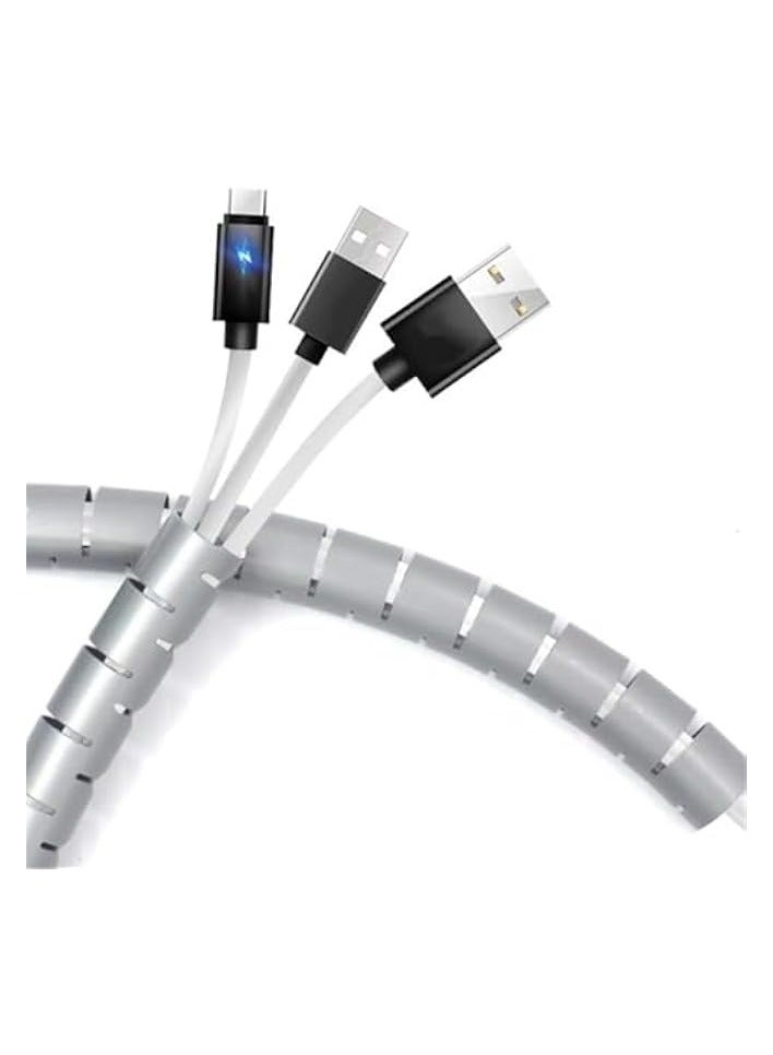 erorex 2m Flexible Spiral Cable Organizer - 16mm Black Silicone Cord Protector for Desk, TV, PC, and Home Cable Management  - Image 2