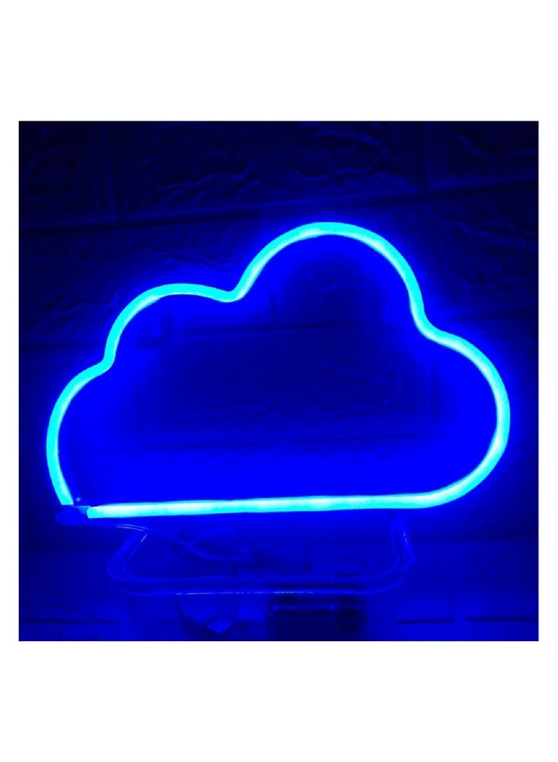 2-Piece Sign LED Neon Lights Combination Blue Cloud and Pink Lightning light-emitting diode 30*18cm 34*13.5cm  - Image 2