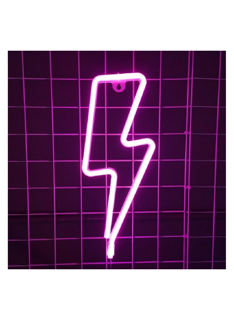 2-Piece Sign LED Neon Lights Combination Blue Cloud and Pink Lightning light-emitting diode 30*18cm 34*13.5cm  - Image 3