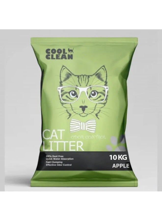 COOL CLEAN CLUMPING CAT LITTER APPLE 10 KG