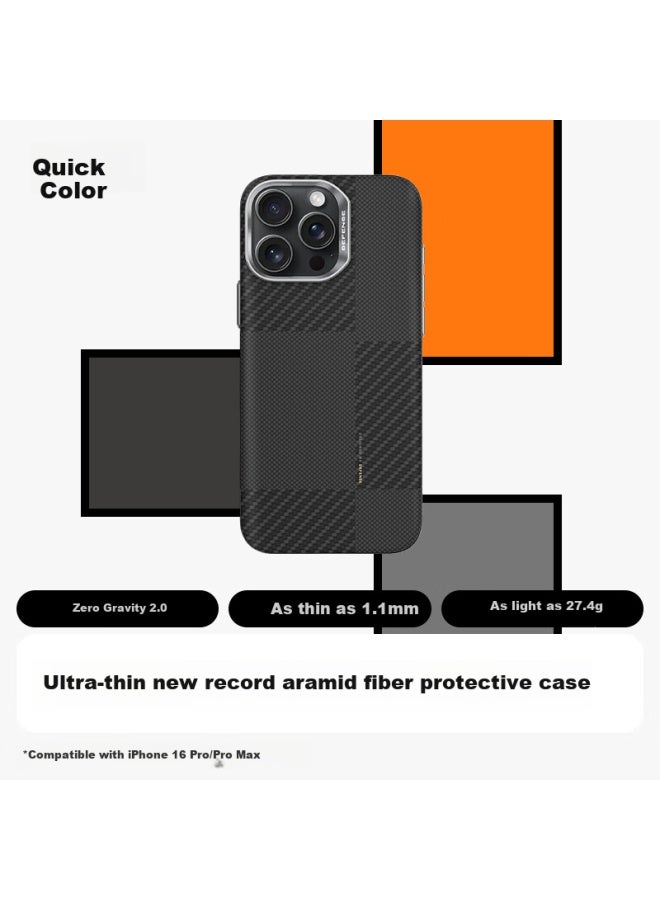 Defense Juesei Magnetic Kevlar Aramid Fiber Ultra-thin Business Luxury Minimalist Protective Case For Apple 16 Pro, New Style For Men And Women, Mondrian - Image 2