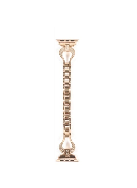 Diamond Watch Band 38/40mm, Luxury and Classy Style Appearance, Hook-and-Loop Fastener, Soft Cushion, Refined Craftmanship, Comfortable Feel, Easy to Install - Rose Gold