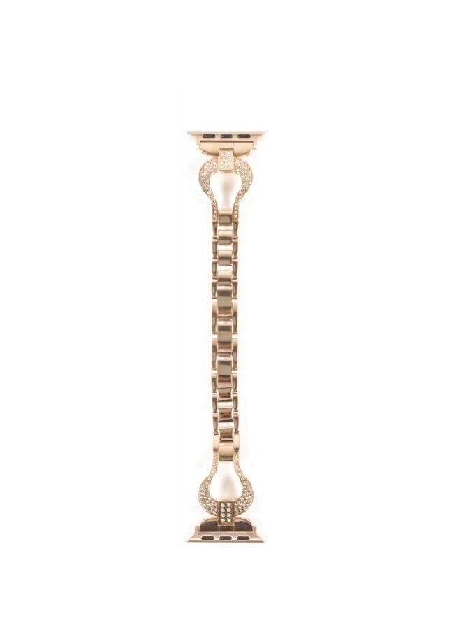 Diamond Watch Band 38/40mm, Luxury and Classy Style Appearance, Hook-and-Loop Fastener, Soft Cushion, Refined Craftmanship, Comfortable Feel, Easy to Install - Rose Gold