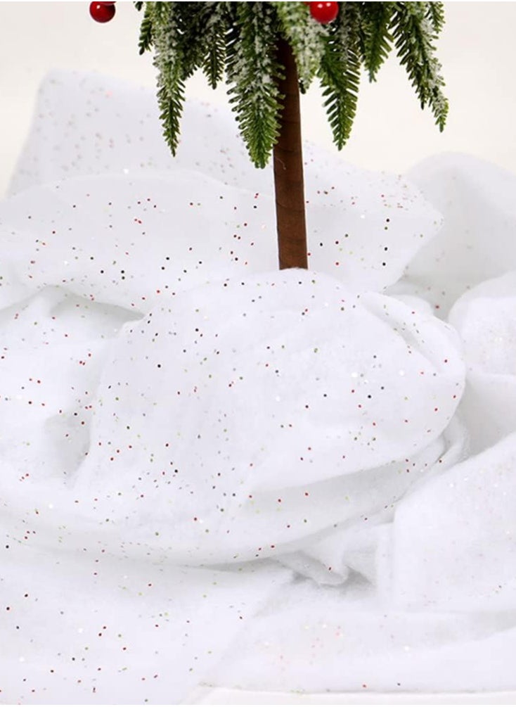 JOLLITY LLC Artificial Snow Blanket Fake for Christmas Decorations 32 x 39inch Fake Indoor Under the Tree  - Image 2