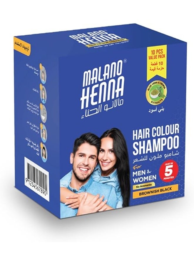 BSY Malano Henna Hair Color Brownish Black 15Ml Pack 10 - Image 1