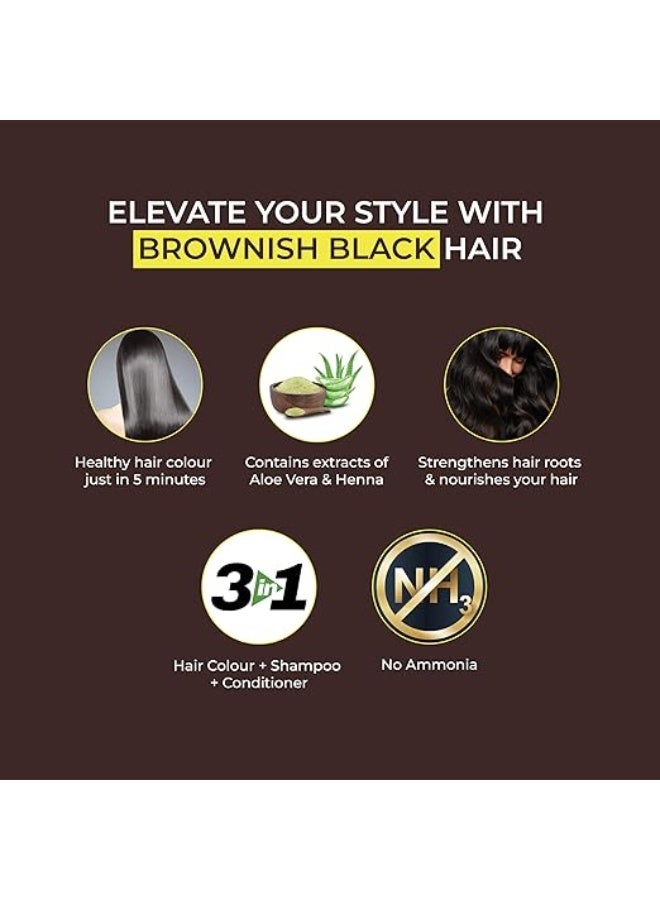 BSY Malano Henna Hair Color Brownish Black 15Ml Pack 10 - Image 3