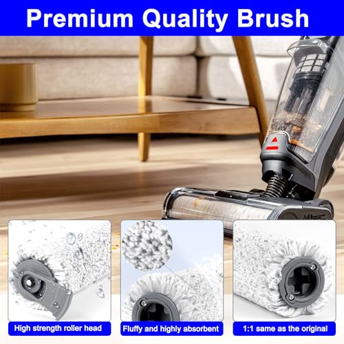 Jiusion For Bissell CrossWave OmniForce & OmniFind Vacuum Cleaner, 3x Multi-Surface Brush Rollers + 3x HEPA Filters + 1x Clean Brush, Replacement Parts 3882/3883/3967F Series, Compare to Model 1640064 - Image 4
