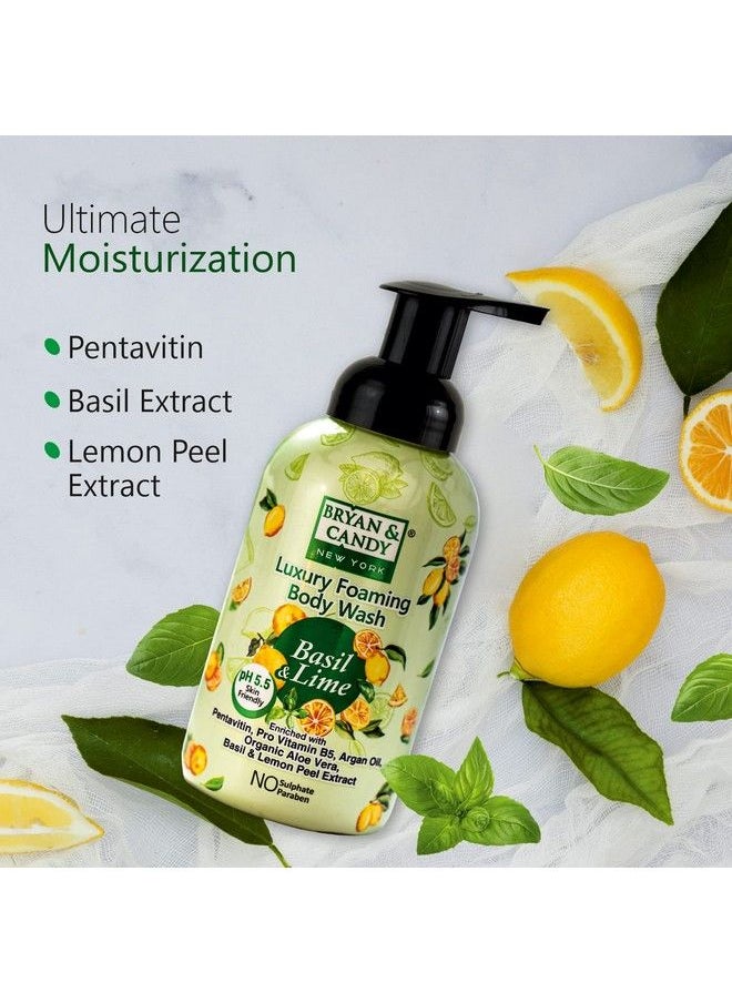 BRYAN & CANDY Basil & Lime Luxury Foaming Body Wash With Pentavitinpro Vit B5Argan Oilaloe Vera Basil & Lemon Peel Extract Skin Friendly Ph 5.5 All Skin Types 400 Ml  - Image 5