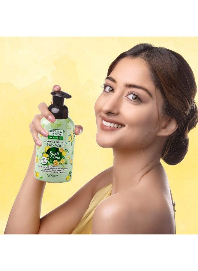 BRYAN & CANDY Basil & Lime Luxury Foaming Body Wash With Pentavitinpro Vit B5Argan Oilaloe Vera Basil & Lemon Peel Extract Skin Friendly Ph 5.5 All Skin Types 400 Ml  - Image 3