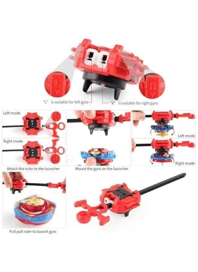 null - Bey Gyro Blades Launcher and Grip Sparking Battling Burst String Power Ripcord Left & Right LR Two-Way Spin Top Compatible with All Series (B-11+LR Ripper-Red) - Image 1