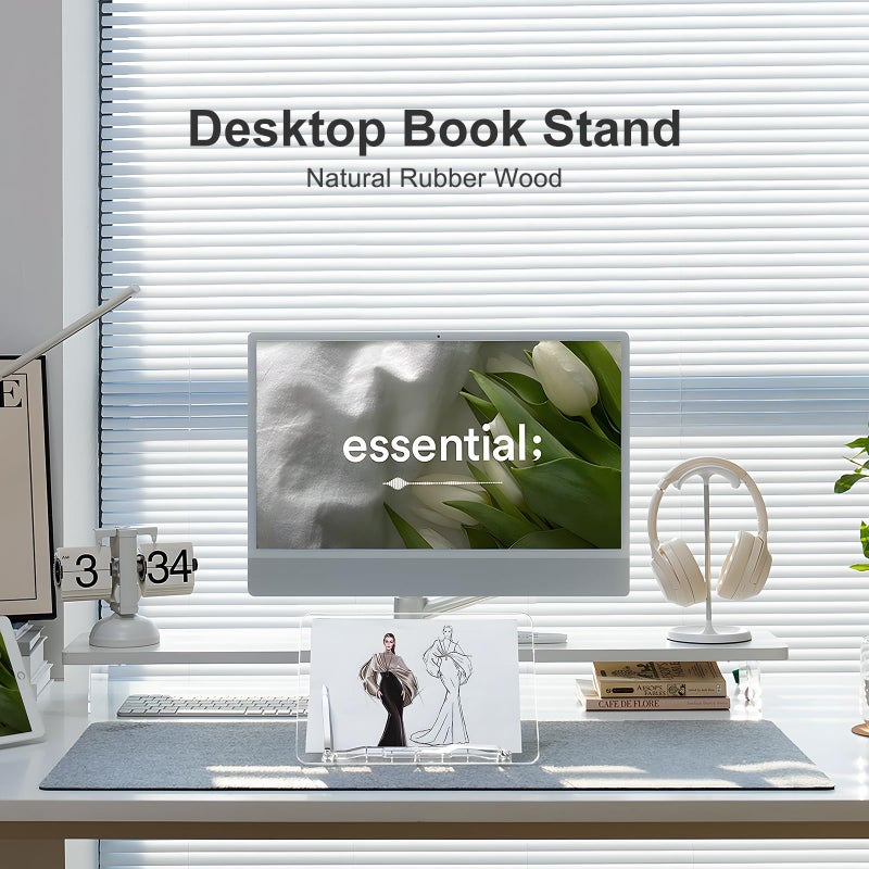upergo Acrylic Book Stand for Reading, UPERGO Portable Book Holder for Desk, Angle Adjustable Textbook Stand for Document Recipe, Cookbook, Music Book - Image 2