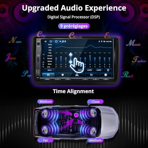 ATOTOZONE A5L 7" Double Din Car Stereo Compatible with VW Volkswagen Jetta/Tiguan/Golf/Passat, Wireless CarPlay & Android Auto, Mirror Link, Wi-Fi/BT Tethering, 24 Band EQ DSP, Bluetooth, 2G+32G, FM/AUX/TF - Image 4