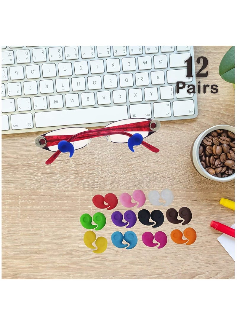 Silicone Eyeglasses Retainers - 12 Pairs of Soft Anti-Slip Temple Tip Holders, Ear Grip Hooks for Spectacles, Sunglasses, and Reading Glasses - Protectors and Stoppers for Eyewear. - pzsku/Z6F6901001A2F1AE512CDZ/45/_/1723086091/560e6658-b61b-4d79-ac7d-0671fd828395