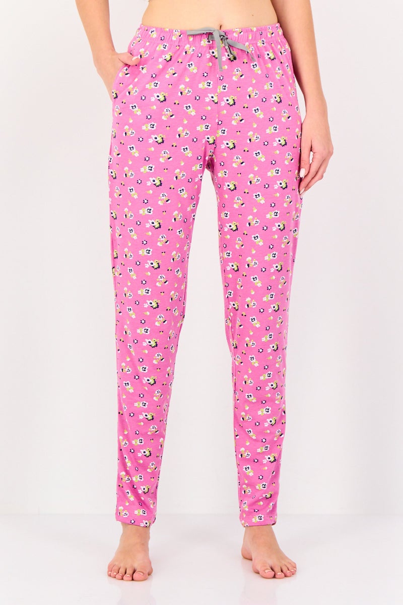 zivame Women 2 Pcs All Over Print Drawstring Pajama Pant, Multicolor - Image 1