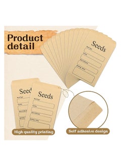 KASTWAVE Seed Saving Envelopes, 3.15 x 4.72 Inch Resealable Self Sealing Seed Envelope Seed Packets, with Preprinted Seed Collecting Template, for Collection of Seeds, Yellow, 100 Pcs  - Image 3