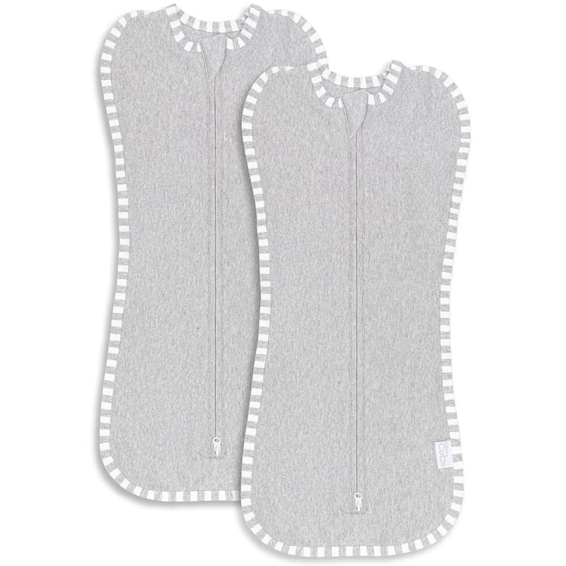 Comfy Cubs Swaddle Blanket Baby Girl Boy Easy Zipper Wrap 2 Pack Newborn Infant Sleep Sack (Small 0-3 Months, Grey) - Image 1