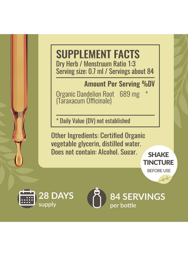 HERBAMAMA Dandelion Root Tincture - Vegan Dandelion Root Extract for Liver Detox and Cleanse - Non-GMO, Alcohol & Sugar-Free Liquid Liver Support Supplement, 28-Day Supply - Image 3