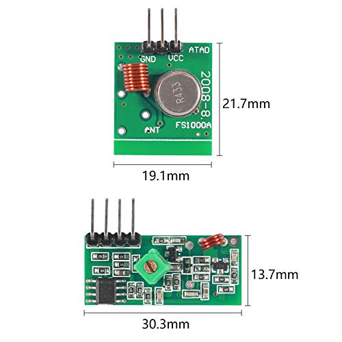 Atnsinc 5Pcs 433MHz RF Wireless Transmitter and Receiver Module Kit for ARM/MCU - Image 2