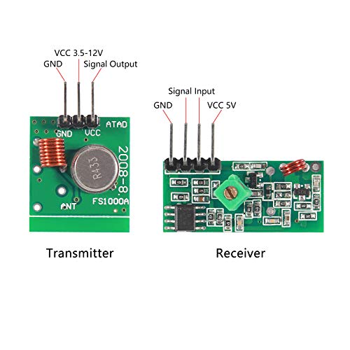 Atnsinc 5Pcs 433MHz RF Wireless Transmitter and Receiver Module Kit for ARM/MCU - Image 5