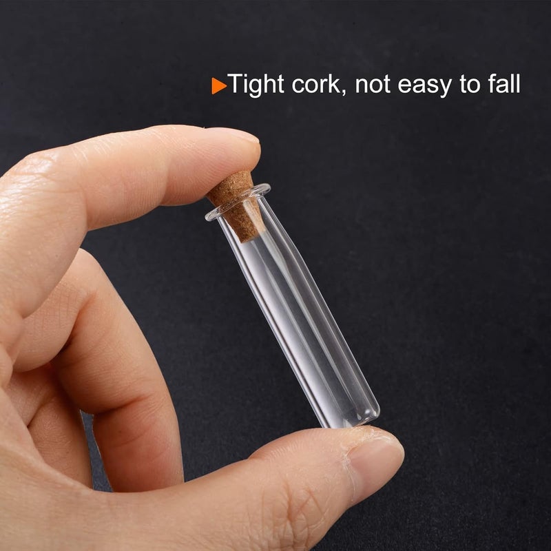 HZYH 20 Pcs Mini Glass Bottles with Cork Stoppers, Transparent Clear Wishing Bottles, Tiny Glass Jars Small Glass Vials, Not deformation, for DIY Art Crafts Party Decoration - Image 3