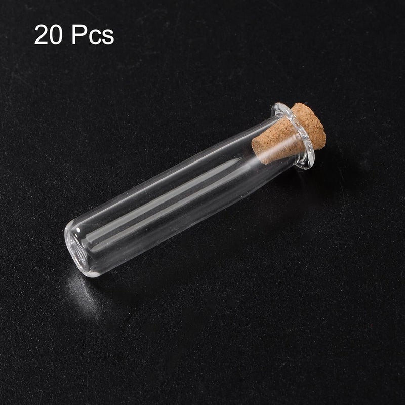 HZYH 20 Pcs Mini Glass Bottles with Cork Stoppers, Transparent Clear Wishing Bottles, Tiny Glass Jars Small Glass Vials, Not deformation, for DIY Art Crafts Party Decoration - Image 4