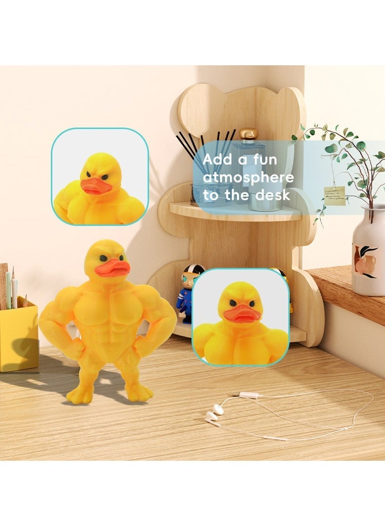 general Muscle Little Yellow Duck Creative Toy for Kids Fun Desktop Plastic Decorative Ornament Parent-Child Interactive Toy Adorable Figurine Ornament - Image 4