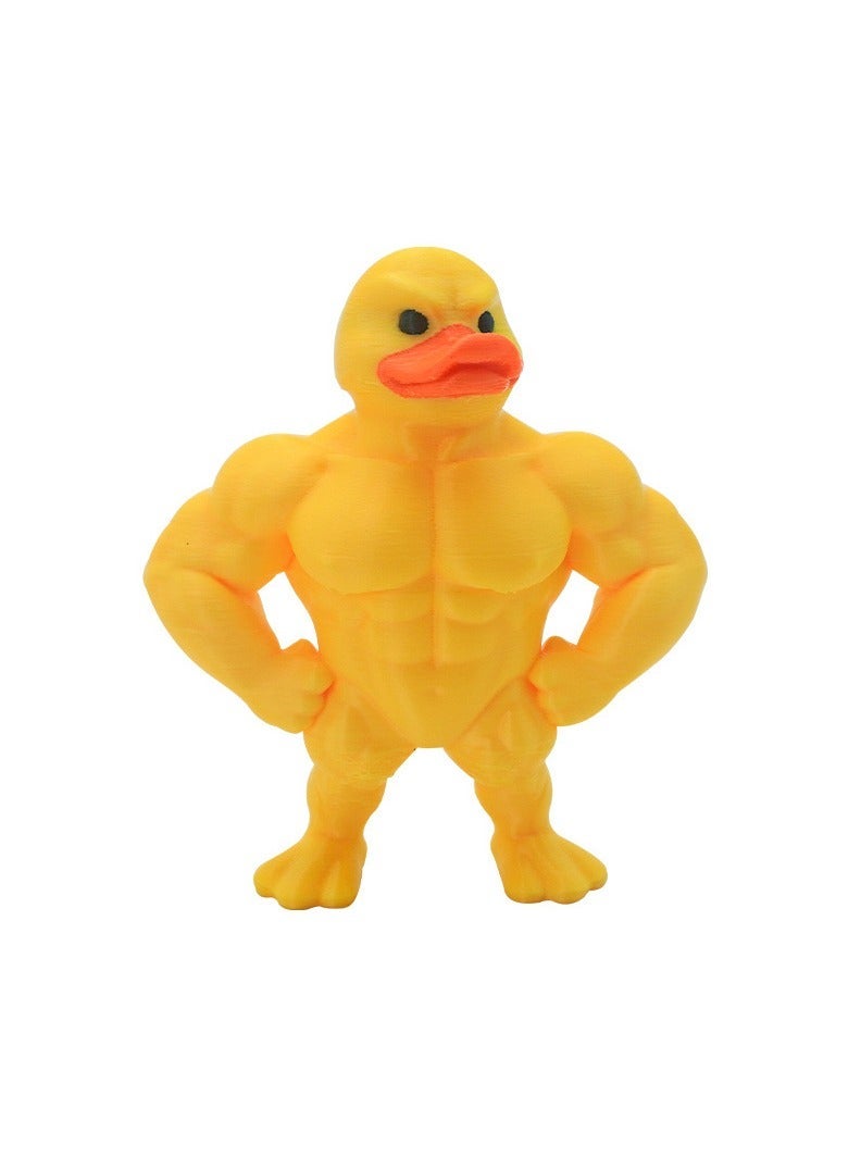 general Muscle Little Yellow Duck Creative Toy for Kids Fun Desktop Plastic Decorative Ornament Parent-Child Interactive Toy Adorable Figurine Ornament - Image 1