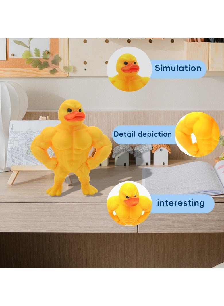 general Muscle Little Yellow Duck Creative Toy for Kids Fun Desktop Plastic Decorative Ornament Parent-Child Interactive Toy Adorable Figurine Ornament - Image 2