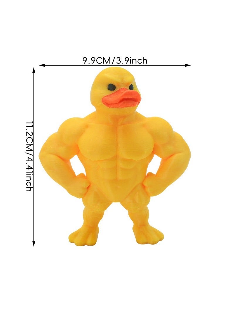 general Muscle Little Yellow Duck Creative Toy for Kids Fun Desktop Plastic Decorative Ornament Parent-Child Interactive Toy Adorable Figurine Ornament - Image 5
