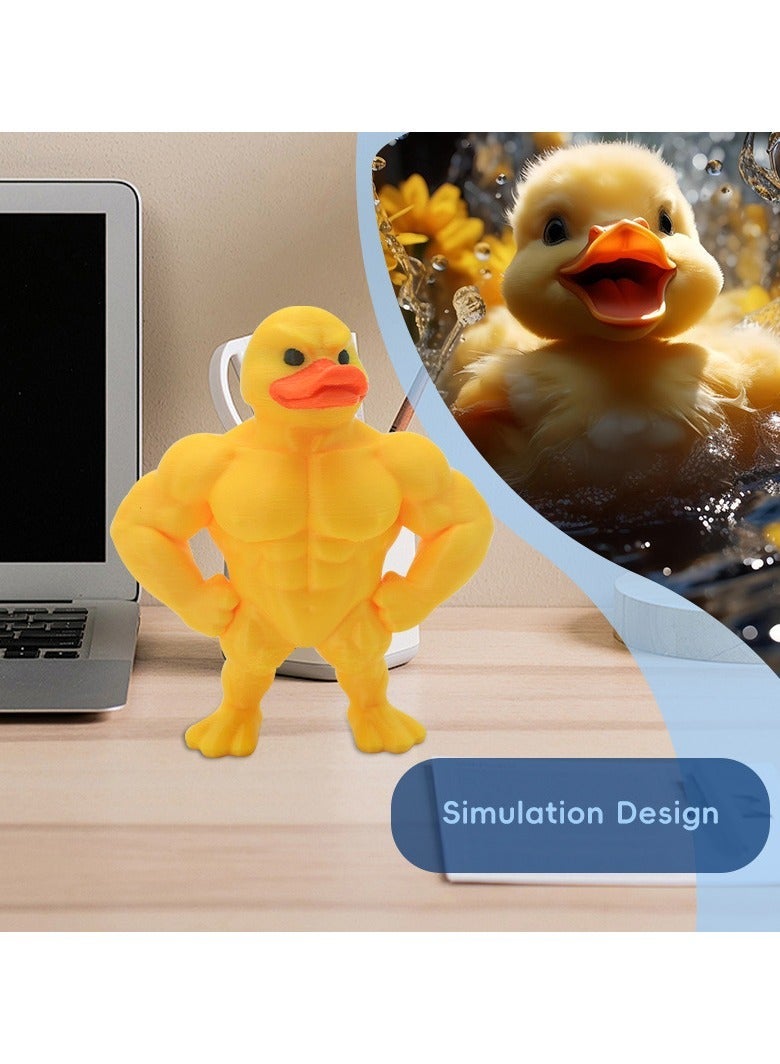 general Muscle Little Yellow Duck Creative Toy for Kids Fun Desktop Plastic Decorative Ornament Parent-Child Interactive Toy Adorable Figurine Ornament - Image 3