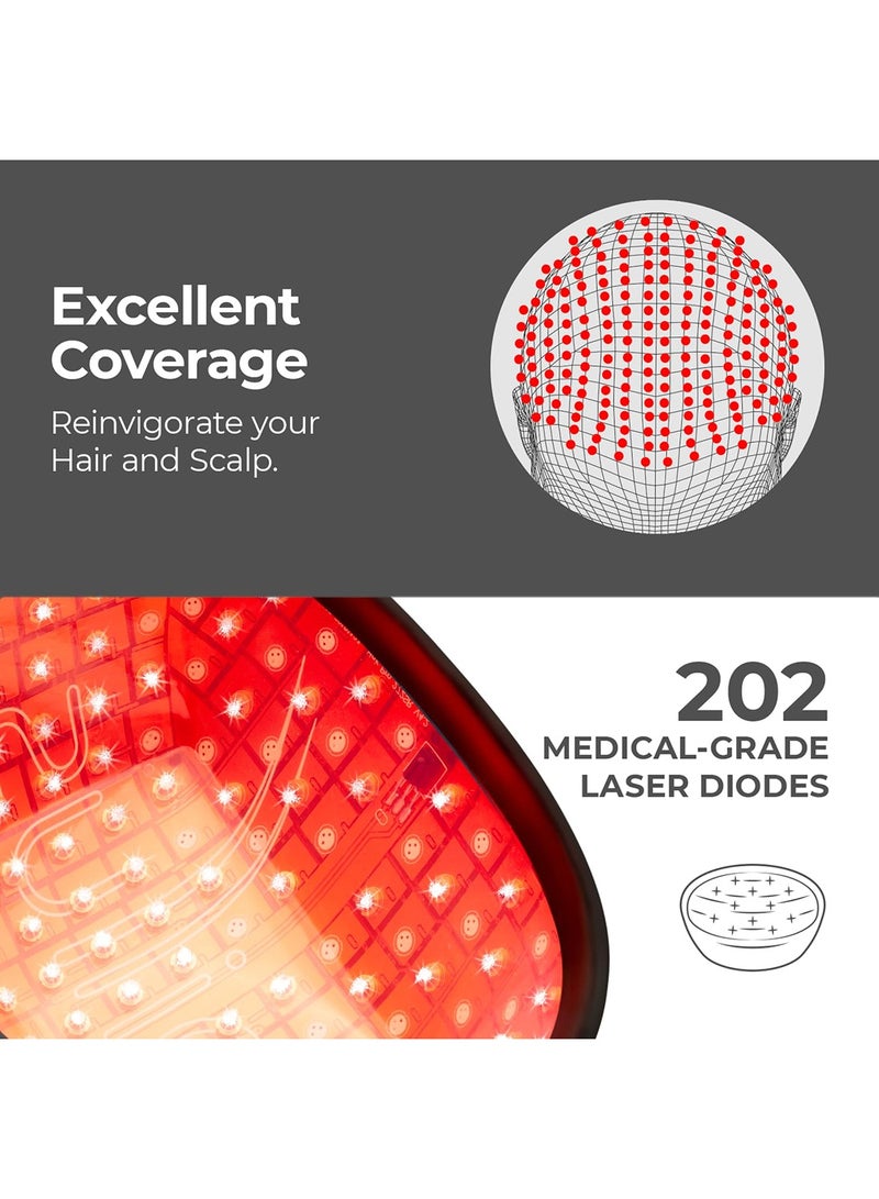 Capillus Plus Laser Therapy Cap for Hair Regrowth, Red Light Hair Therapy with 202 Medical Grade Red Light Lasers for Laser Hair Growth, Red Light Hair Growth Hat At Home - Image 4