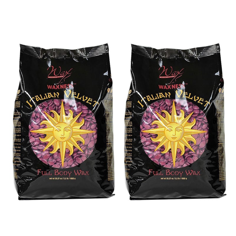 Waxness Italian Velvet Full Body Hard Wax 22 Pound  1 kg Pack of 2