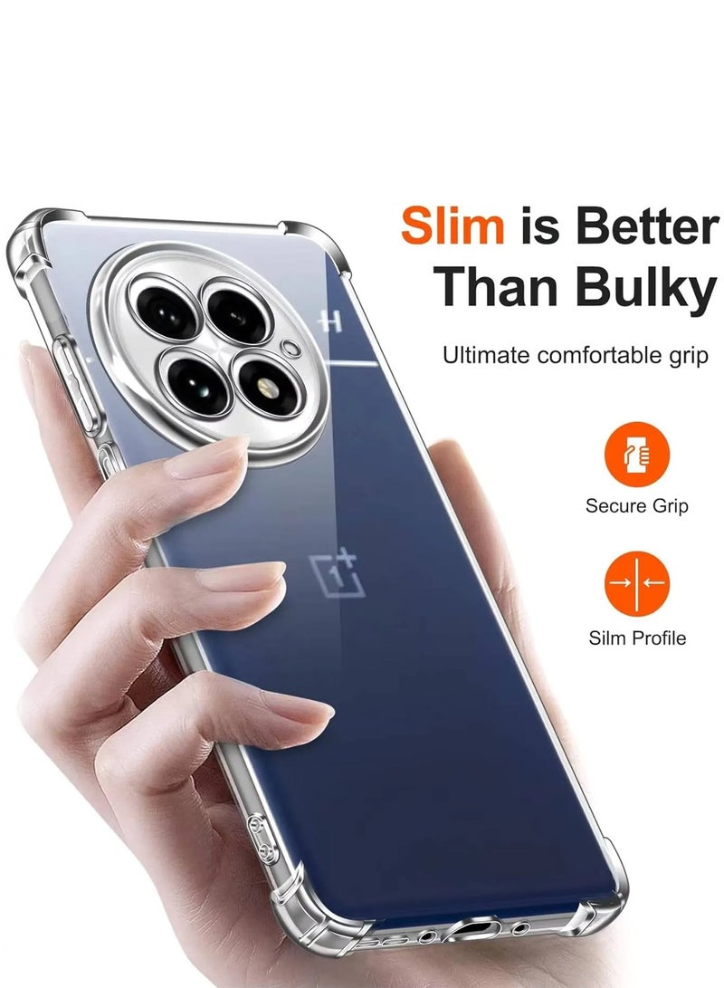 دبليو تيك جراب حماية زوايا من TPU لجهاز OnePlus 13 5G 2024 مع غطاء صلب من PC (MCTPTN) - شفاف - Image 2