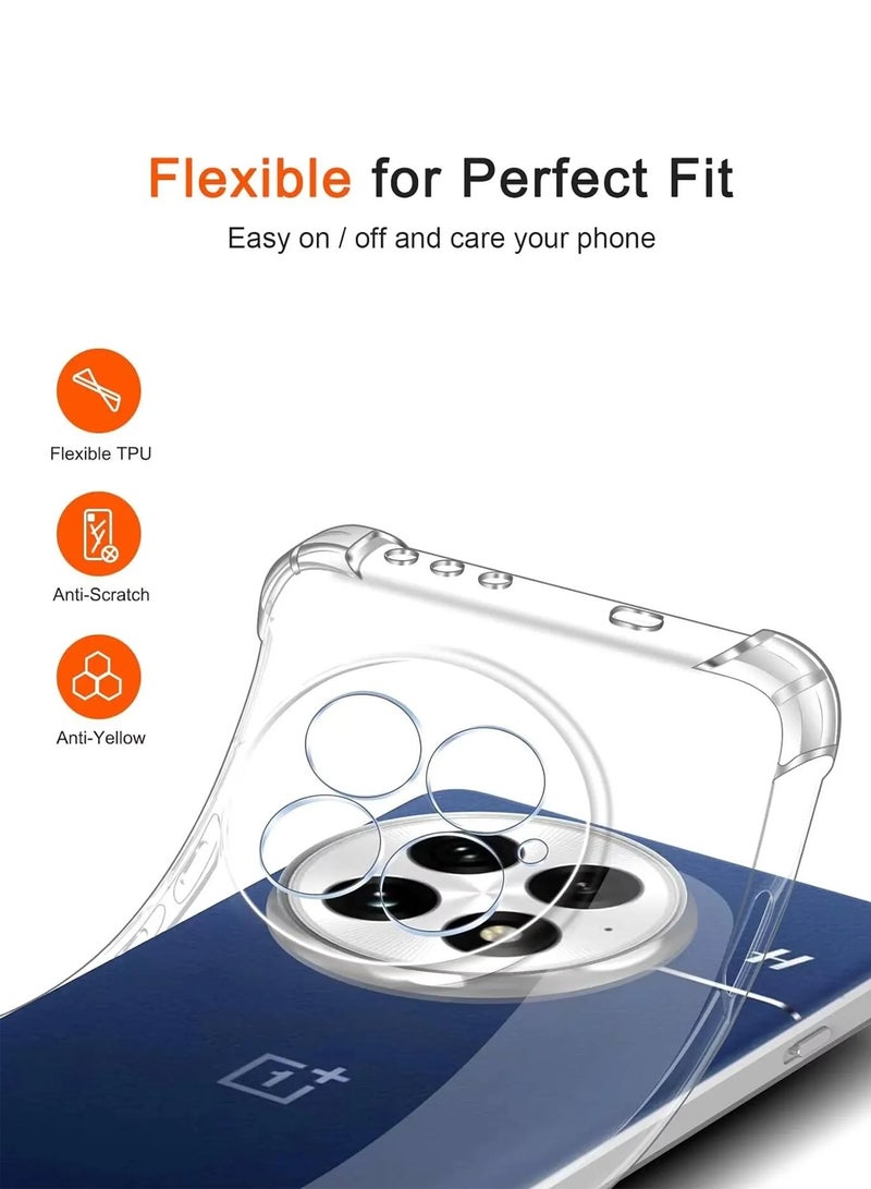 دبليو تيك جراب حماية زوايا من TPU لجهاز OnePlus 13 5G 2024 مع غطاء صلب من PC (MCTPTN) - شفاف - Image 4