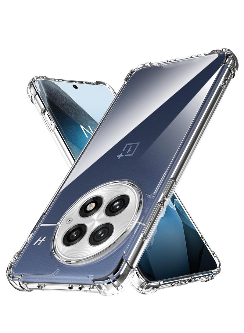 دبليو تيك جراب حماية زوايا من TPU لجهاز OnePlus 13 5G 2024 مع غطاء صلب من PC (MCTPTN) - شفاف - Image 1