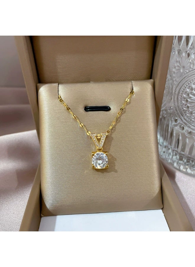 Goolsky Zircon Titanium Steel Necklace – Elegant Diamond-Inspired Jewelry, Zircons Diamond-Inspired Design Non-Fading, Daily Wear/Formal Events, Luxury Sparkle - Image 5