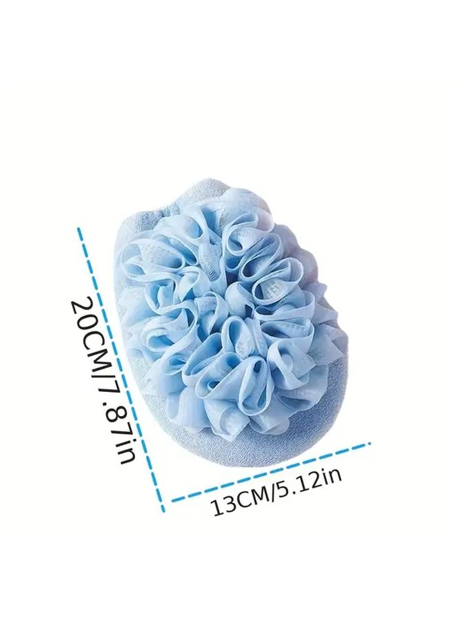 3pcs Bath Scrubber Set Dual Sided Exfoliating Glove Loofah In Gray Pink Blue - Image 4