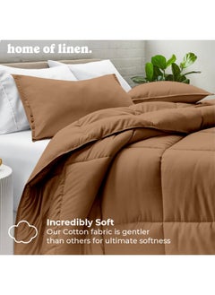 Home of linens Cotton - Plain - Heavy Comforter - 3.6Kgs - Down Alternative Filling - (For Matress 160cm/180cm) - Size (230cm x 240cm) - Beige  - Image 2