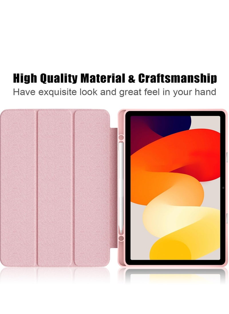 EVO Case for Redmi Pad Pro with Pen Holder 12.1 Inch 2024, [Auto Wake/Sleep] Transparent Back Cover for Tablets Xiaomi Redmi Pad Pro ( )pink  - Image 3
