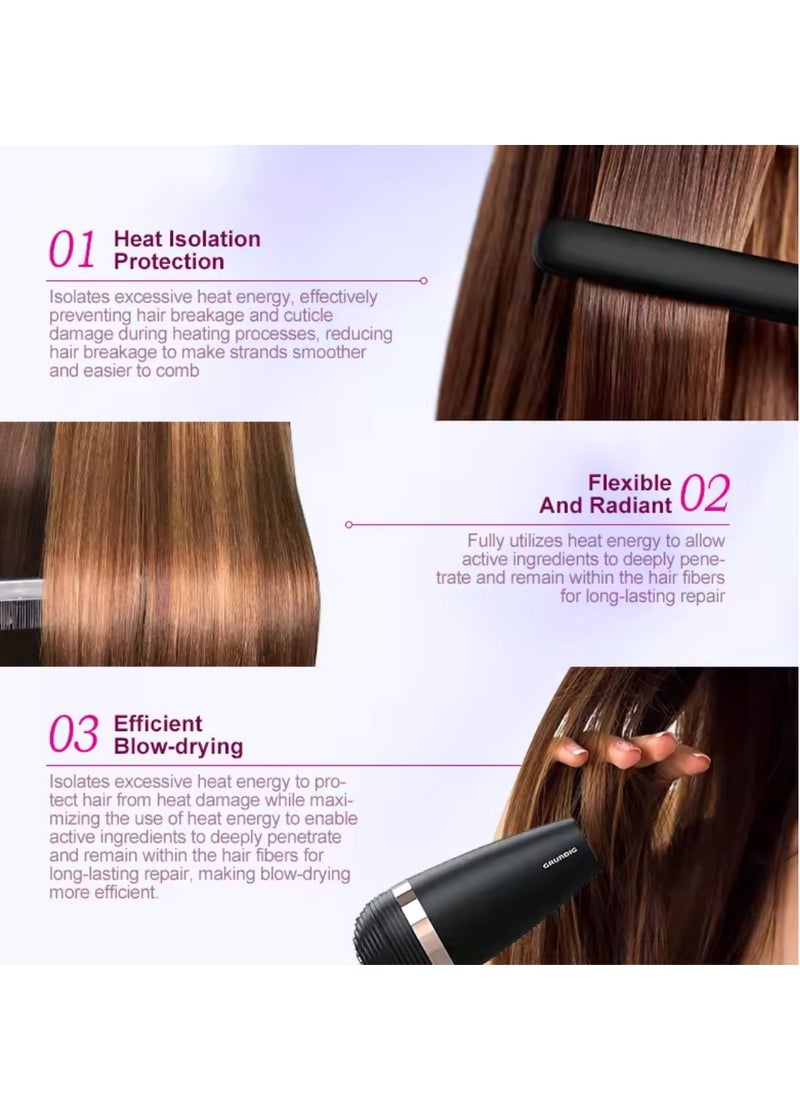 PURC - 75ml Heat Protection Spray for Hair Reduce Frizz Hydrate Smooth Hair for 3 Days Heat Protection Up to 240°C+ 470°F for Curling Perming Blow Dry Leave in Essential Oil Heat Protection Spray - Image 1
