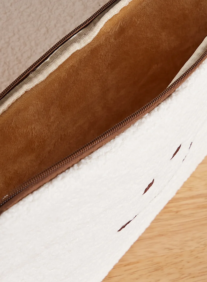 Ginger White Fur Plush Texture Laptop Case for Women | Best Price UAE