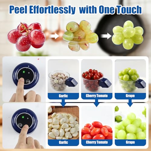 Abnaok Automatic Grape Peeler Machine with Peeling Knife, Abnaok Electric Garlic & Cherry Tomato Peeler Skin Remover Tool for Small Fruits, Effortless Peeling for Home Kitchen - Image 5