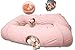 XxingSheep 4 Ways Shuttled XL Cat Tunnel Bed for Indoor Cats Peekaboo Cat Cave Donut with Cool Mat Pink - Image 3