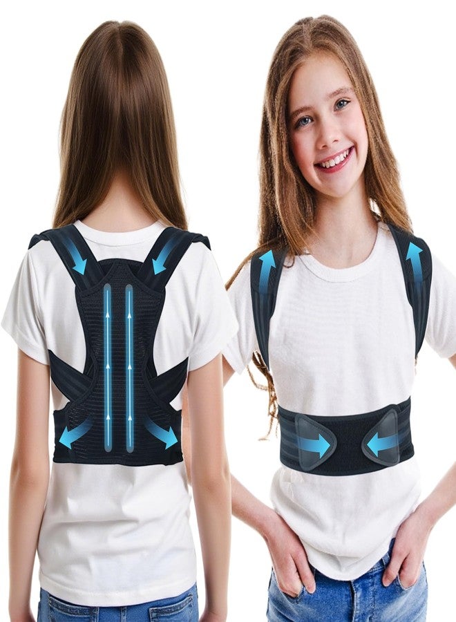 Flylin Posture Corrector for Kids Adjustable Back Straighter with Shoulder Pads Upper Back Posture Brace for Teenagers to Provide Spinal Support Improve Posture and Prevent Slouching (Small, waist size 15.7-23.6in) - Image 1