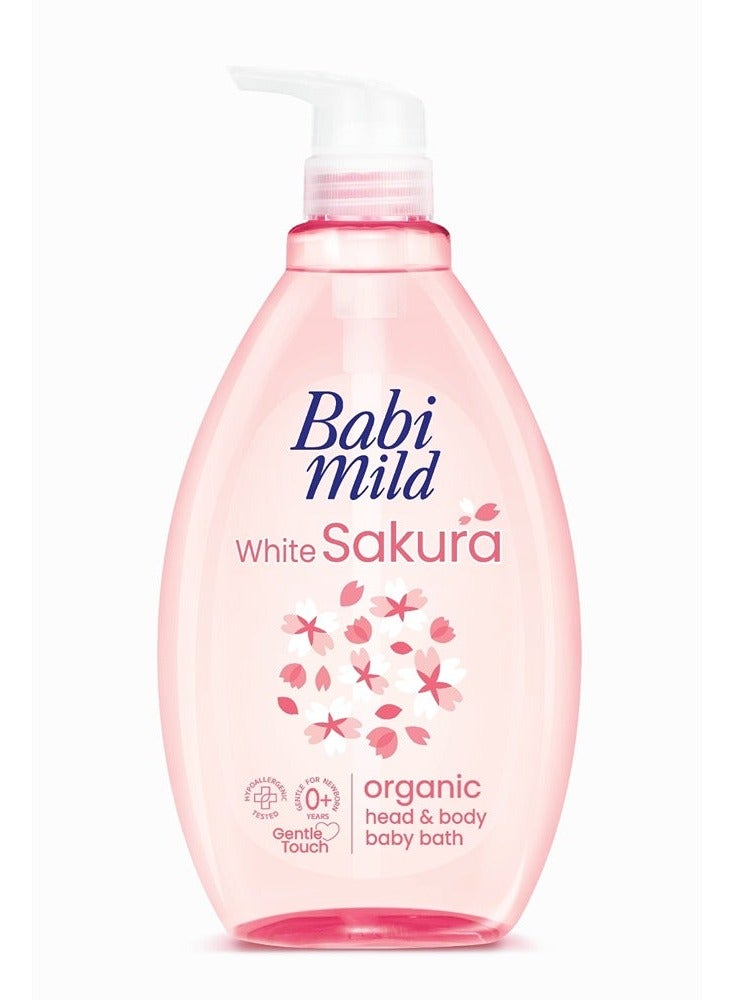 BABIMILD White Sakura Organic Head & Body Baby Bath - 800ml - Image 1