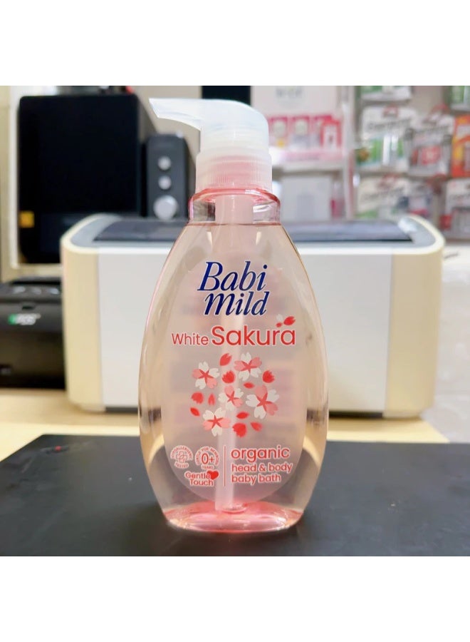BABIMILD White Sakura Organic Head & Body Baby Bath - 800ml - Image 2