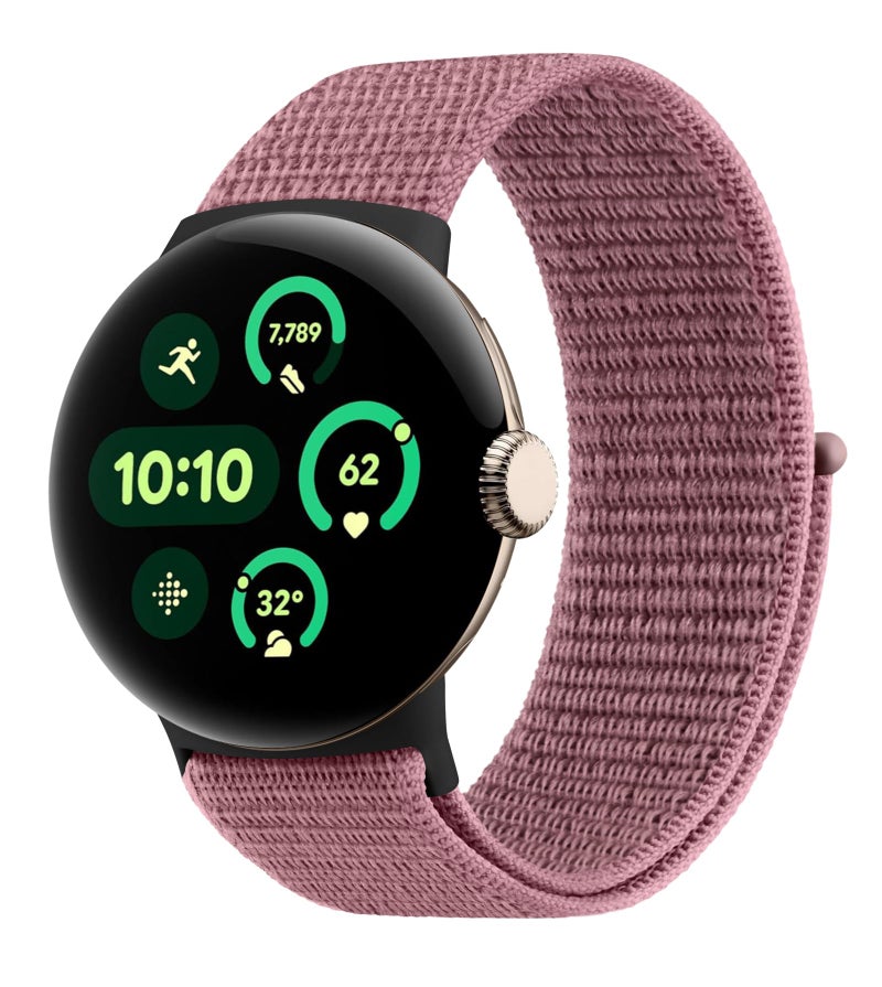 Meliya Nylon Strap for Google Pixel Watch 3 41mm / Pixel Watch 2/1 Straps (2024/2023/2022), Waterproof Sport Replacement Band (Smokey Mauve) - Image 2
