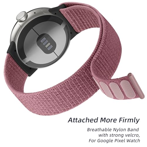 Meliya Nylon Strap for Google Pixel Watch 3 41mm / Pixel Watch 2/1 Straps (2024/2023/2022), Waterproof Sport Replacement Band (Smokey Mauve) - Image 4