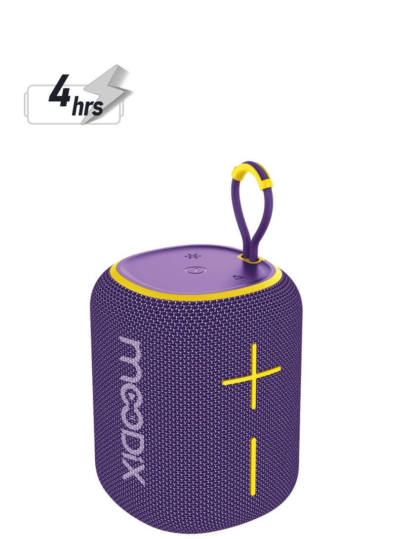 Moodix KI23KSV6 Water Resistant Bluetooth Speaker with TF Card and USB Port, Purple - Image 2